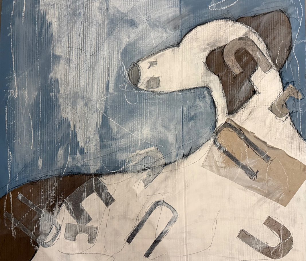 A dogs life - Collage & Acryl & Kohle A dogs life - Collage & Acryl & Kohle
